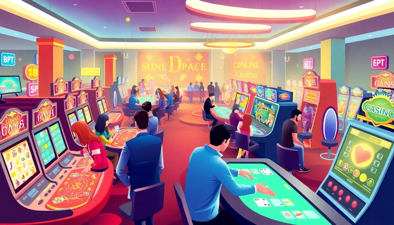 Exciting scene of casinos ohne lizenz featuring lively gaming tables and engaged players.