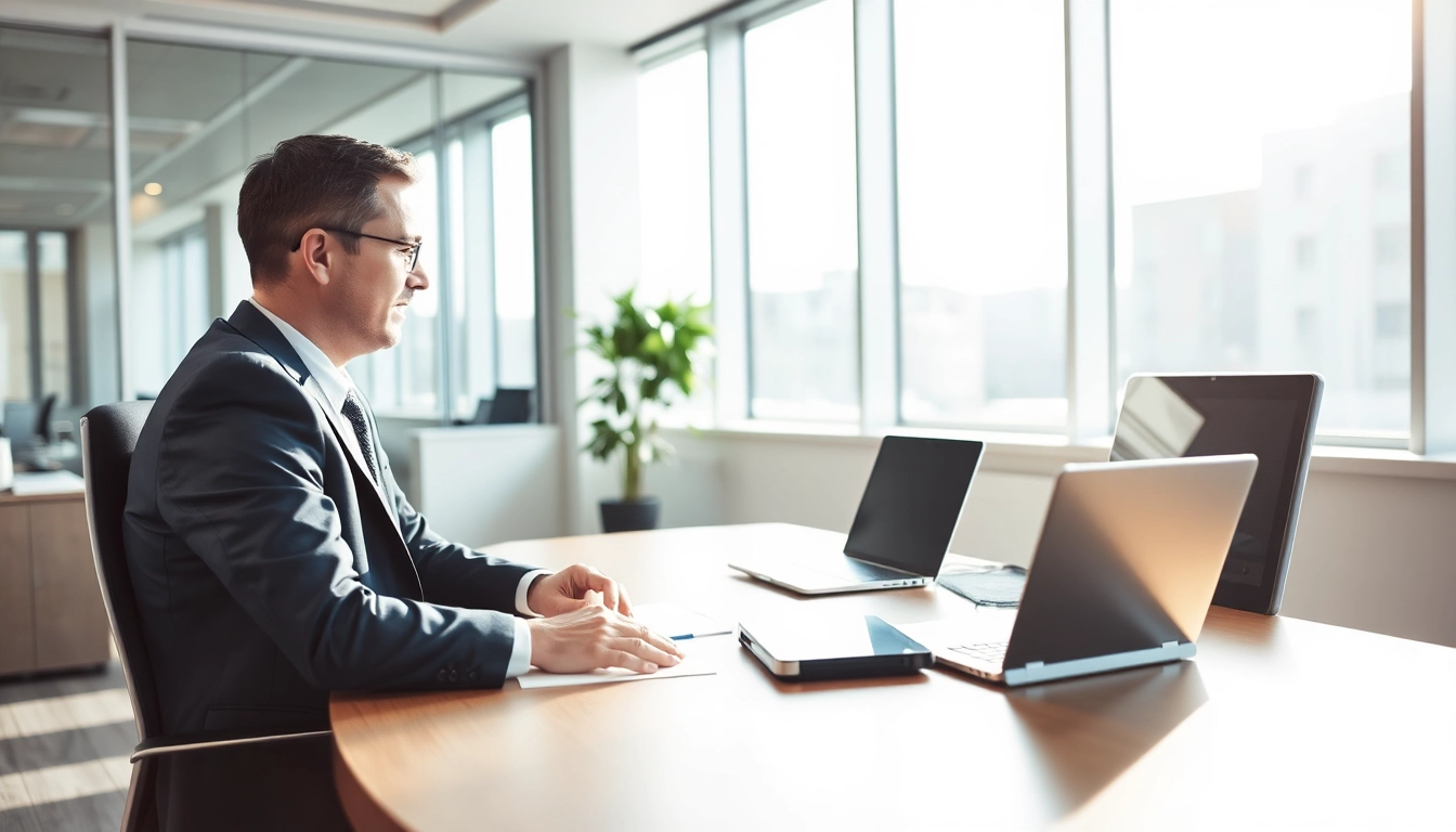 Professioneller Headhunter IT im Gespräch mit einem Kandidaten in einem modernen Büro.