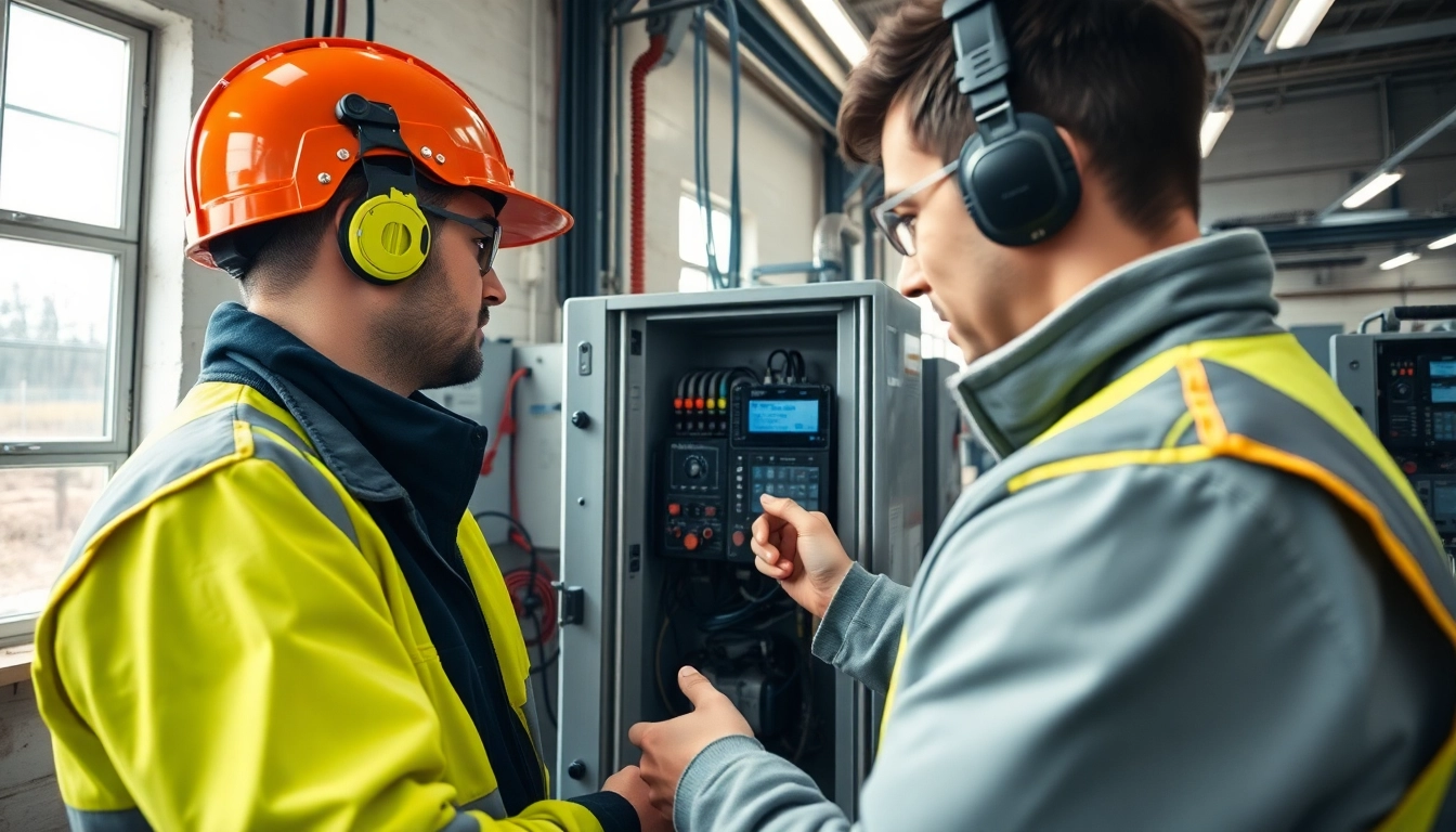Technician conducting a thorough DGUV V3 Prüfung on electrical devices, showcasing essential safety measures in a workshop.