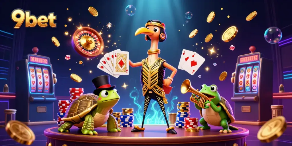 Experience thrilling wins at the 9bet live casino with vibrant characters and dynamic gaming elements.
