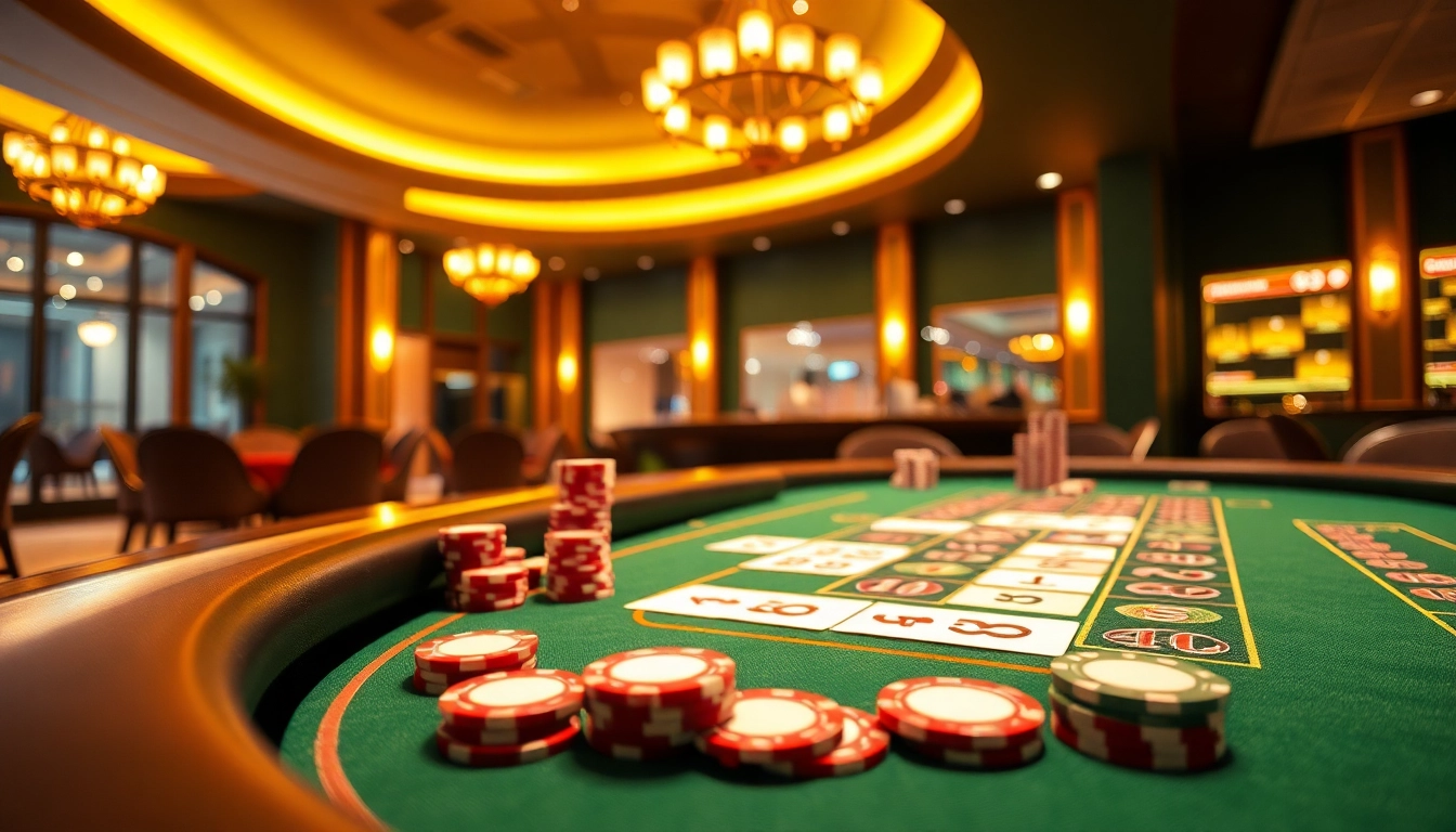 Erleben Sie das Abenteuer des online casino schweiz mit einem Spieltisch voller Karten und Chips für die besten Spiele.