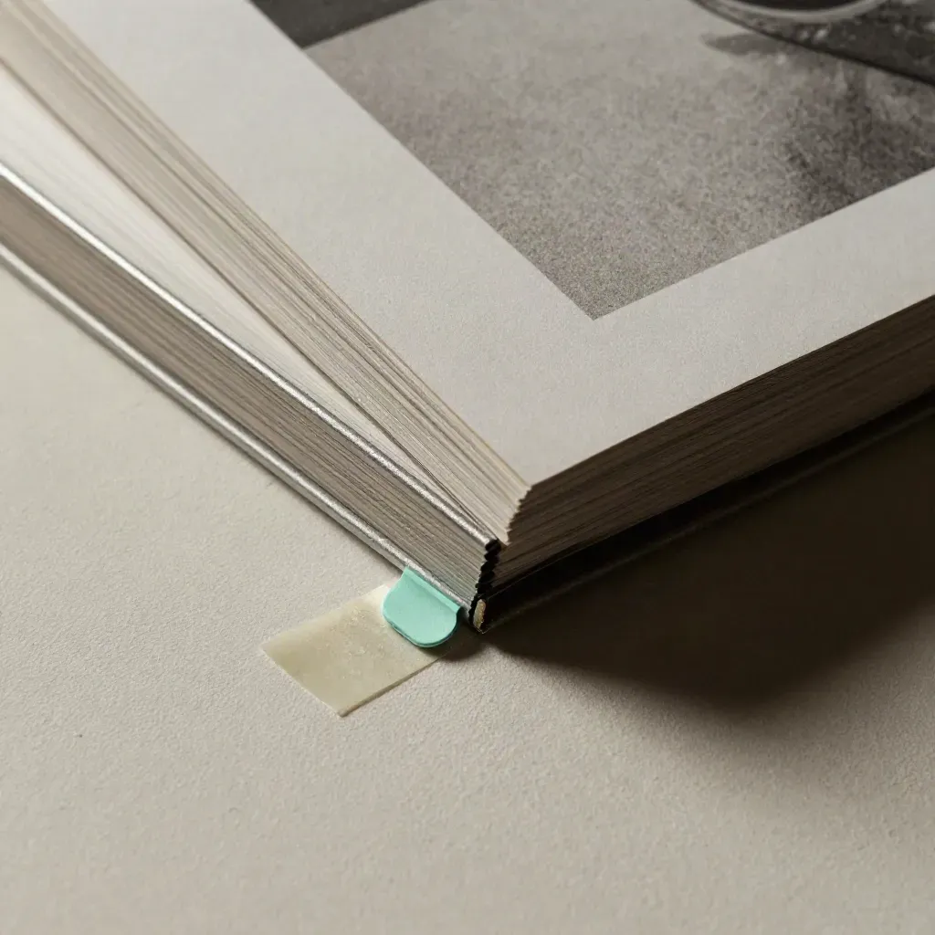 Zwei Aluminium-Page-Frames und ein Schaumkern-Mockup auf hellem Putz mit mintgrünem Abstandshalter.