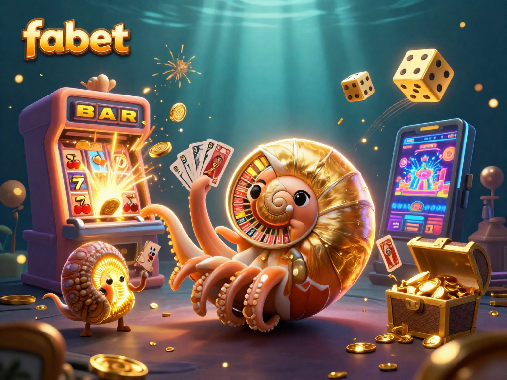 Experience thrilling slots and roulette action with fabet's vibrant 3D casino scene full of exciting elements.