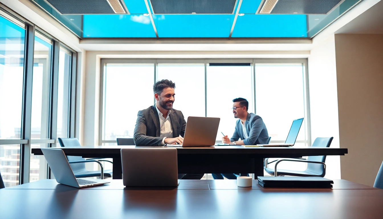 Headhunter IT präsentiert seine Expertise in einem modernen Büro, um IT-Talente zu verbinden.