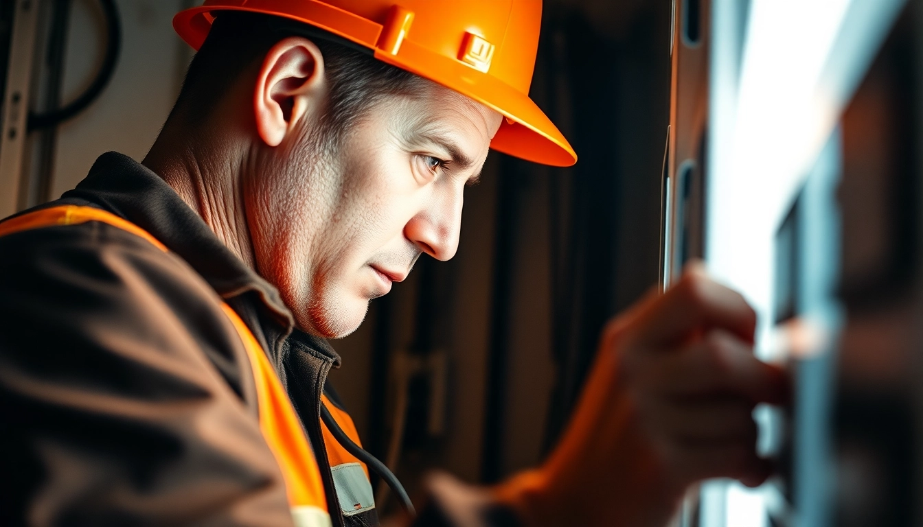 Technician performing DGUV V3 Prüfung on electrical devices, ensuring safety and compliance.