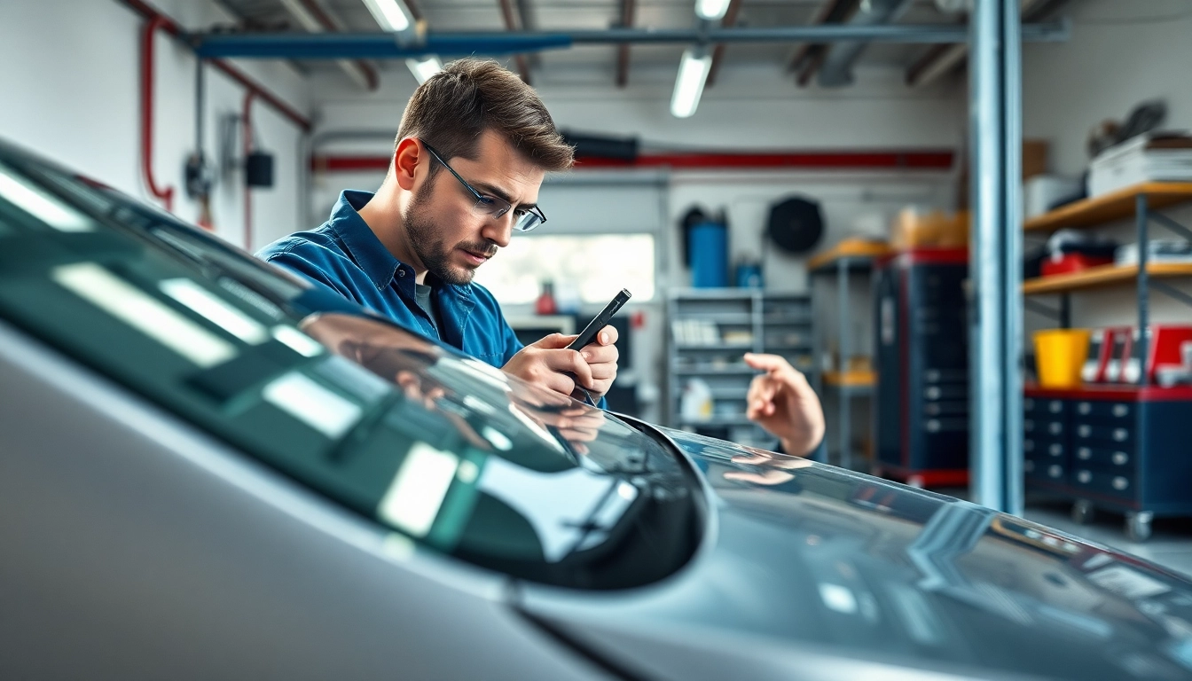 Hagelschaden Reparatur München - Expert technician inspecting hail damage on a car.