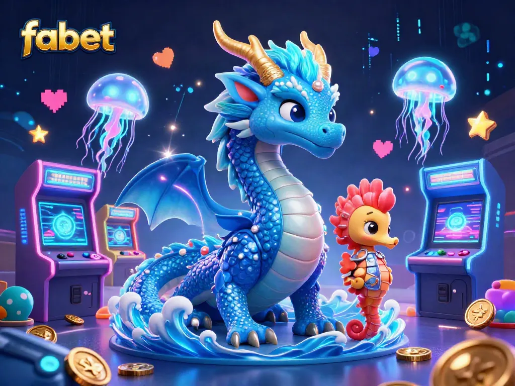 Experience thrilling wins at fabet with a dynamic visual of casino-themed elements and captivating characters.