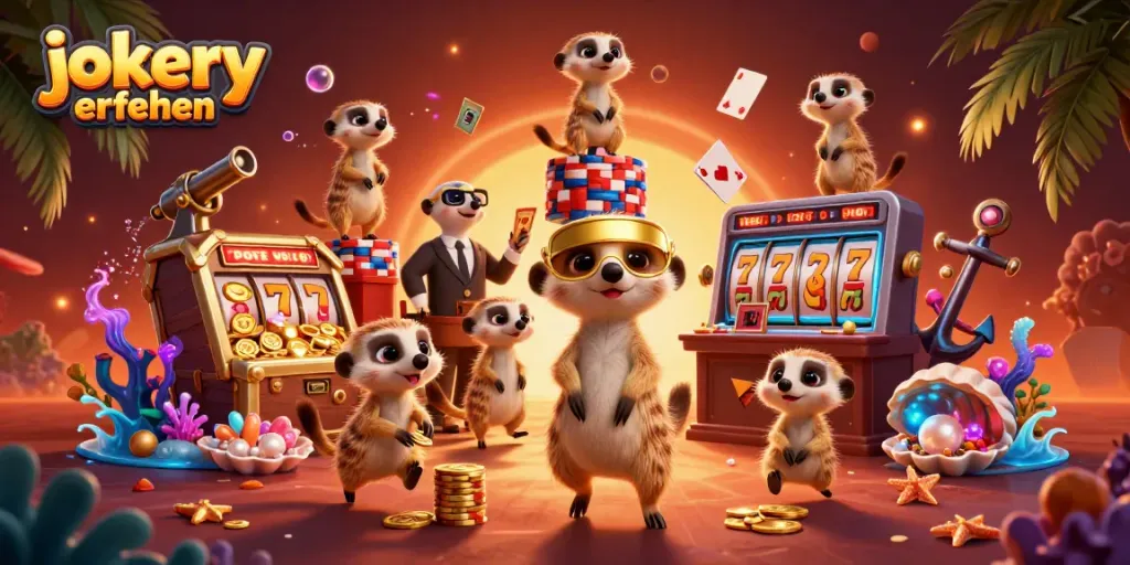 Experience the vibrant excitement of jokery erfahrungen with lively meerkats at a colorful casino.
