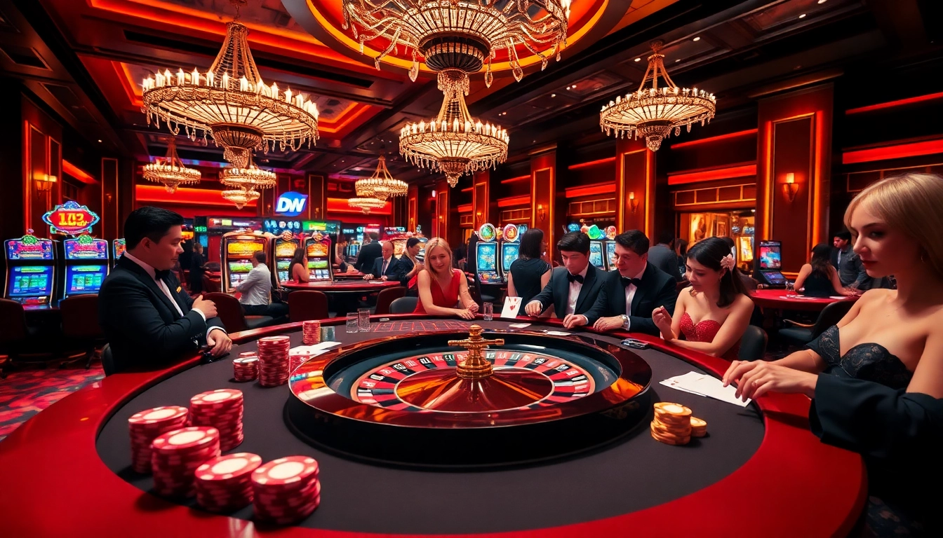 Exciting casino scene at https://xx88.eu.com/ with roulette table, players, and vibrant chips.