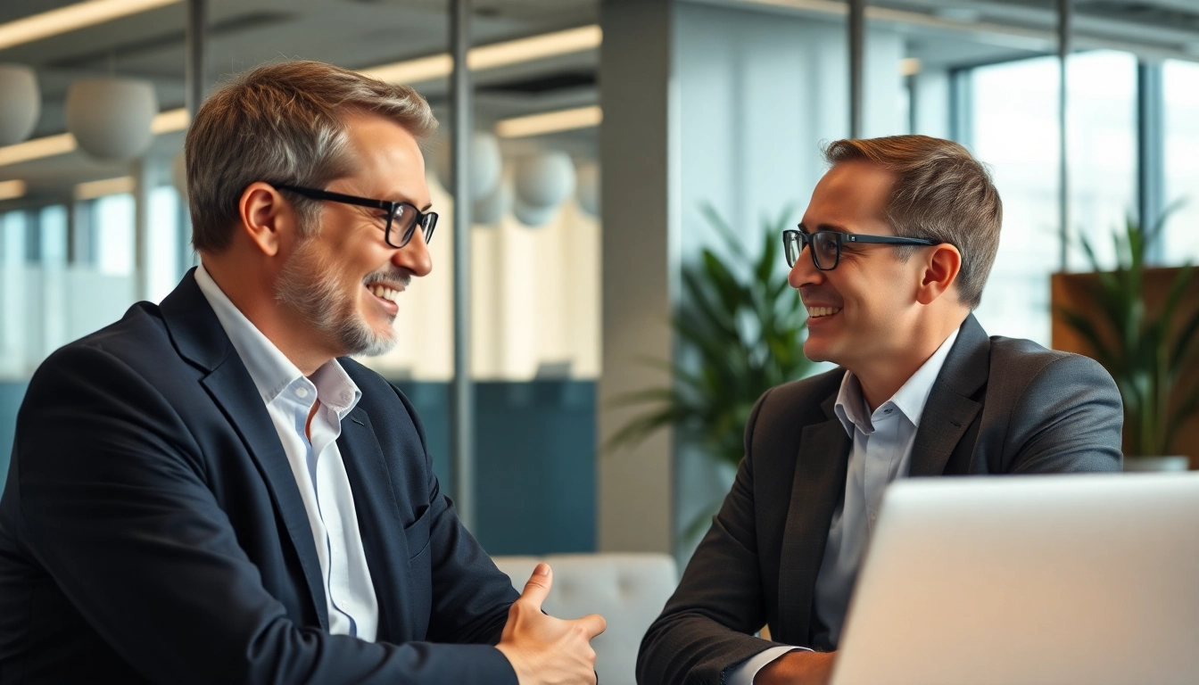Headhunter berät Kandidaten in einem modernen Büro über Karrierechancen.