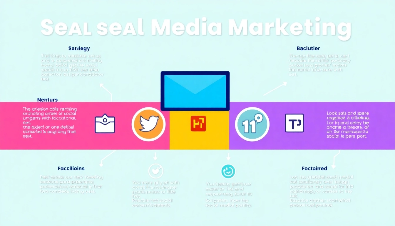 Engage with effective social-media-marketingstrategies illustrated in a vibrant infographic.