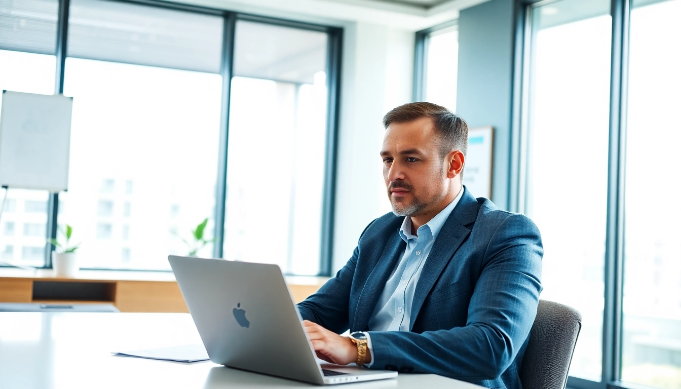 Headhunter IT in a professional setting, conducting a video call for talent acquisition.