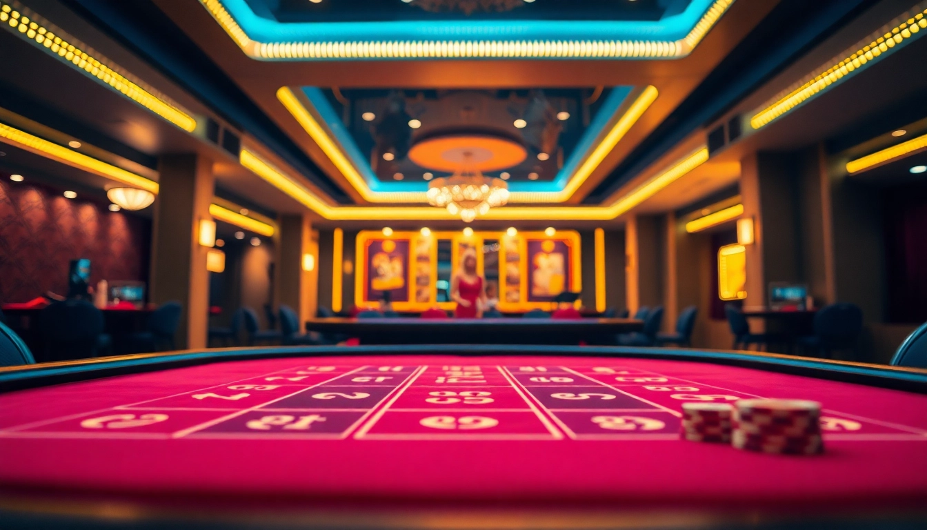 Spielen Sie im aufregenden casino online mit bunten Lichtern und lebendigen Spieltischen.