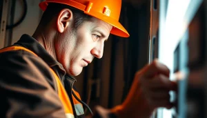 Technician performing DGUV V3 Prüfung on electrical devices, ensuring safety and compliance.