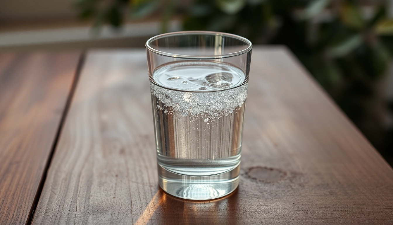 Genießen Sie Silberwasser aus einem eleganten Glas, unterstreicht seine Klarheit und Reinheit.