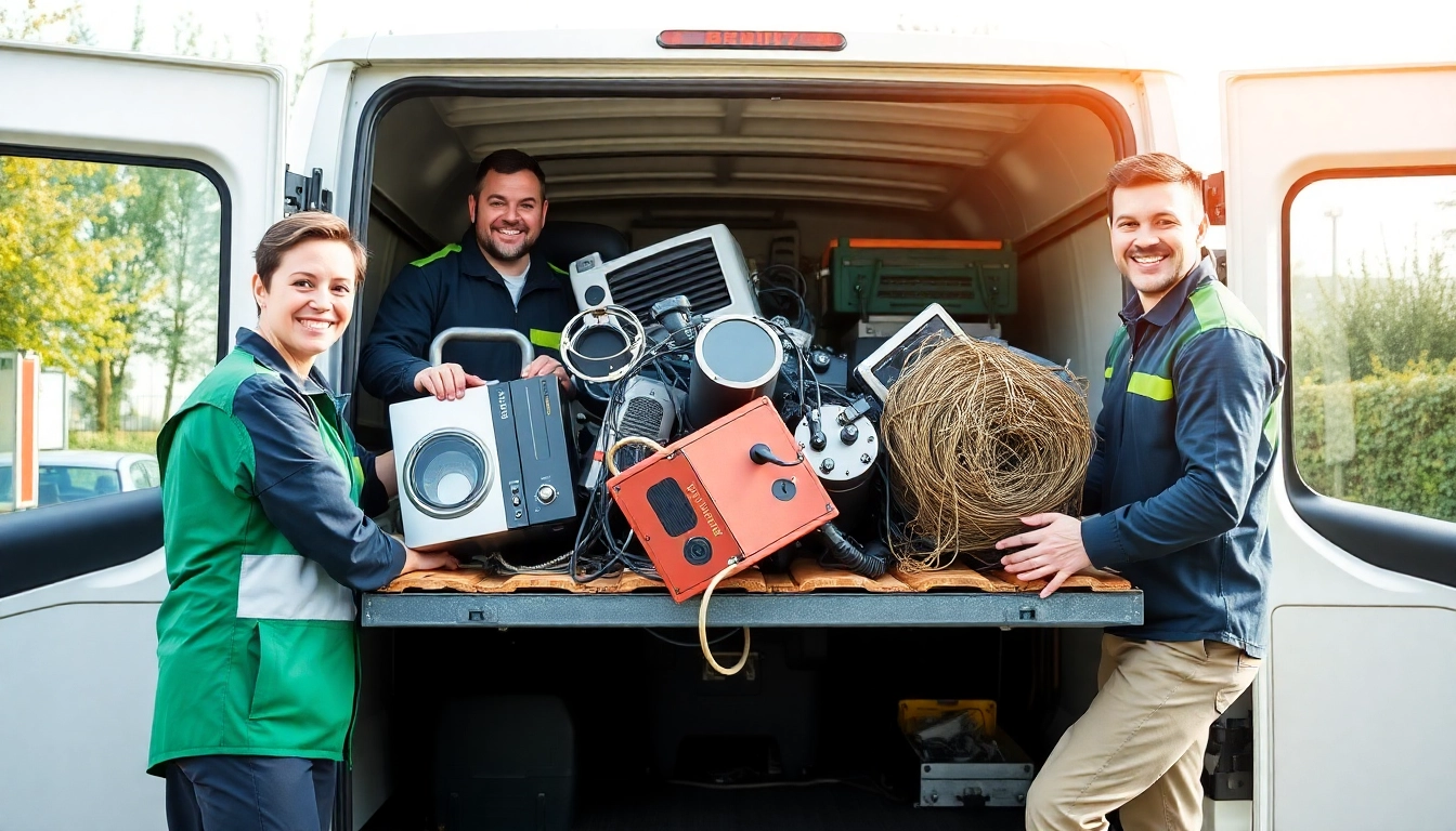 Schrottabholung Oberhausen – Mitarbeiter verladen alten Schrott effizient.