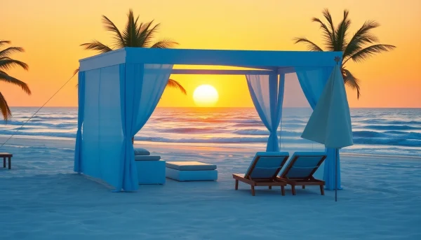 Das ultimative Coastal Cabana: Entspannung und Genuss am Strand