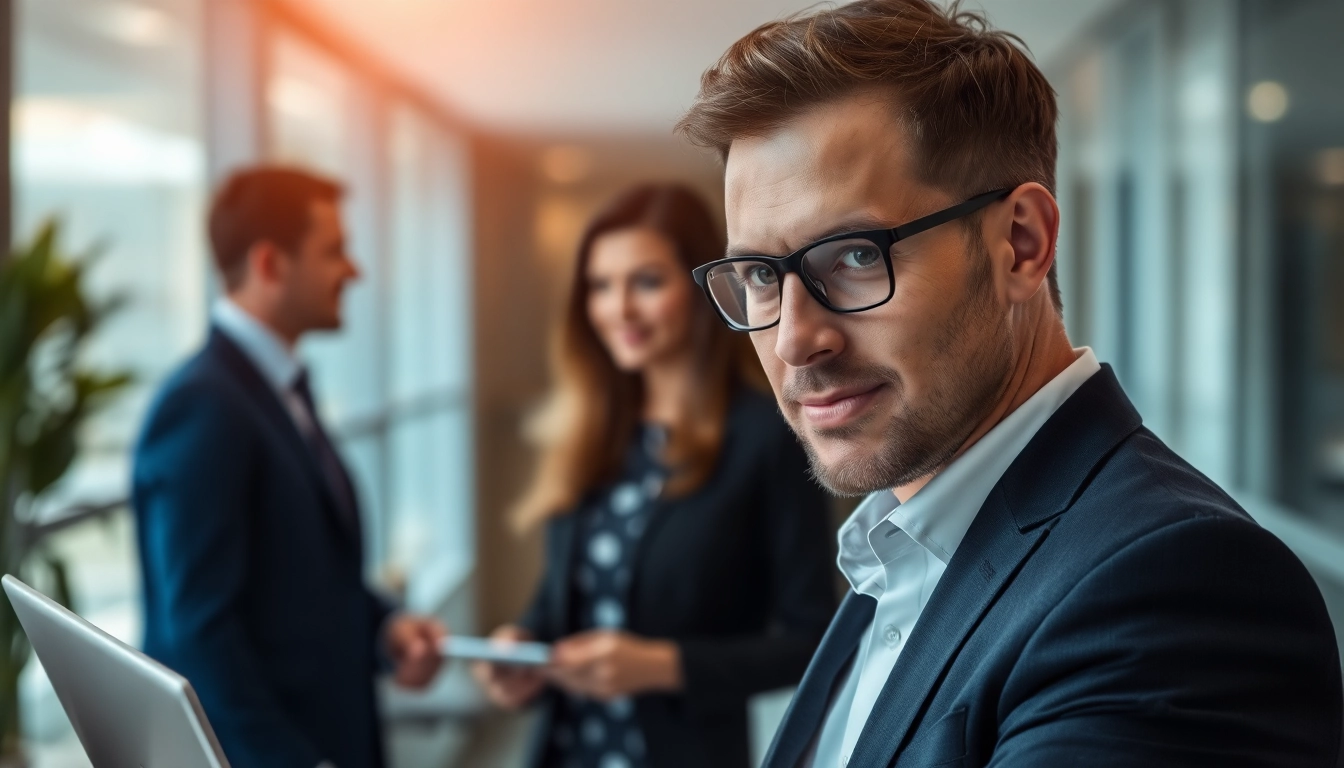 Visualisieren Sie einen Headhunter IT, der professionell mit Klienten interagiert und IT-Talente gezielt ansprechen kann.