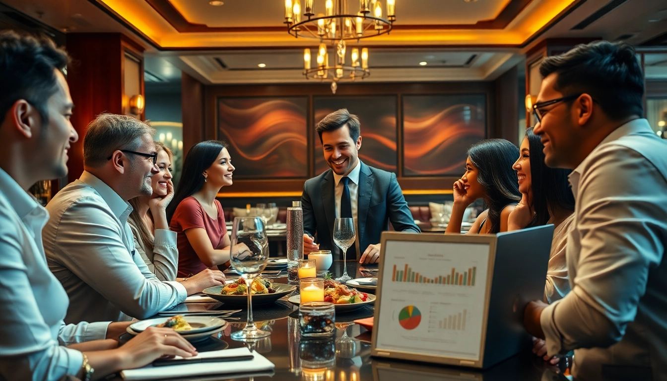 Headhunter Gastronomie engagiert Kandidaten in einem eleganten Restaurant.