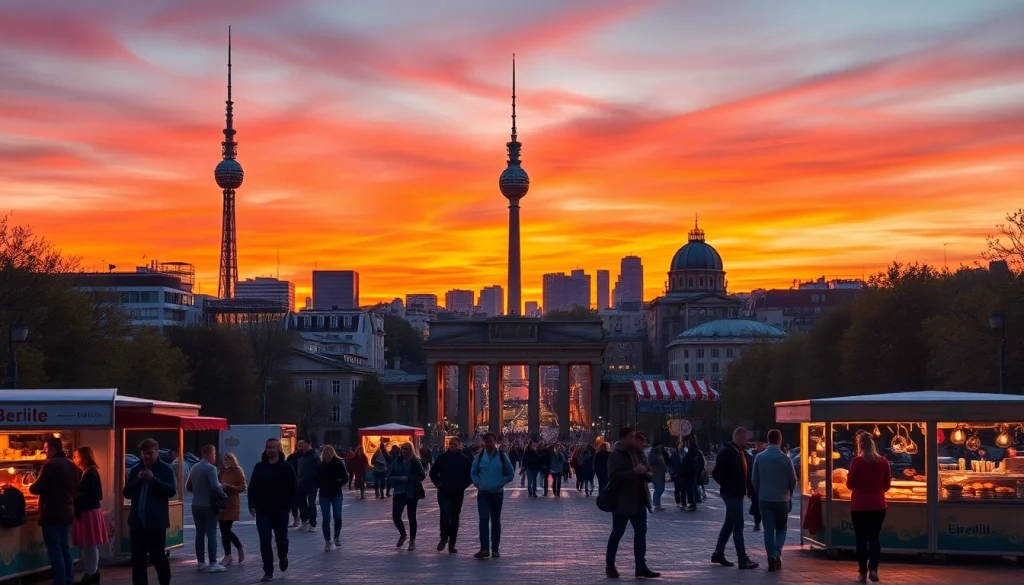 Erlebe die pulsierende Atmosphäre Berlins bei dusk mit dem Fernsehturm im Vordergrund, die die aktuellen Berlin Nachrichten aktuell widerspiegelt.