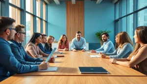 Personalbesetzung in einer dynamischen Besprechung mit einem engagierten Team.
