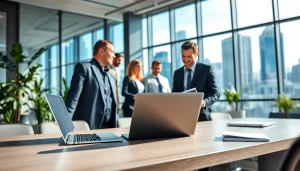 Headhunter Schweiz präsentiert berufliche Möglichkeiten in einem modernen Büro.