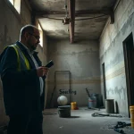 Gefahrenstoffe im Altbau erkennen durch eine fachgerechte Inspektion in einem alten Gebäude.