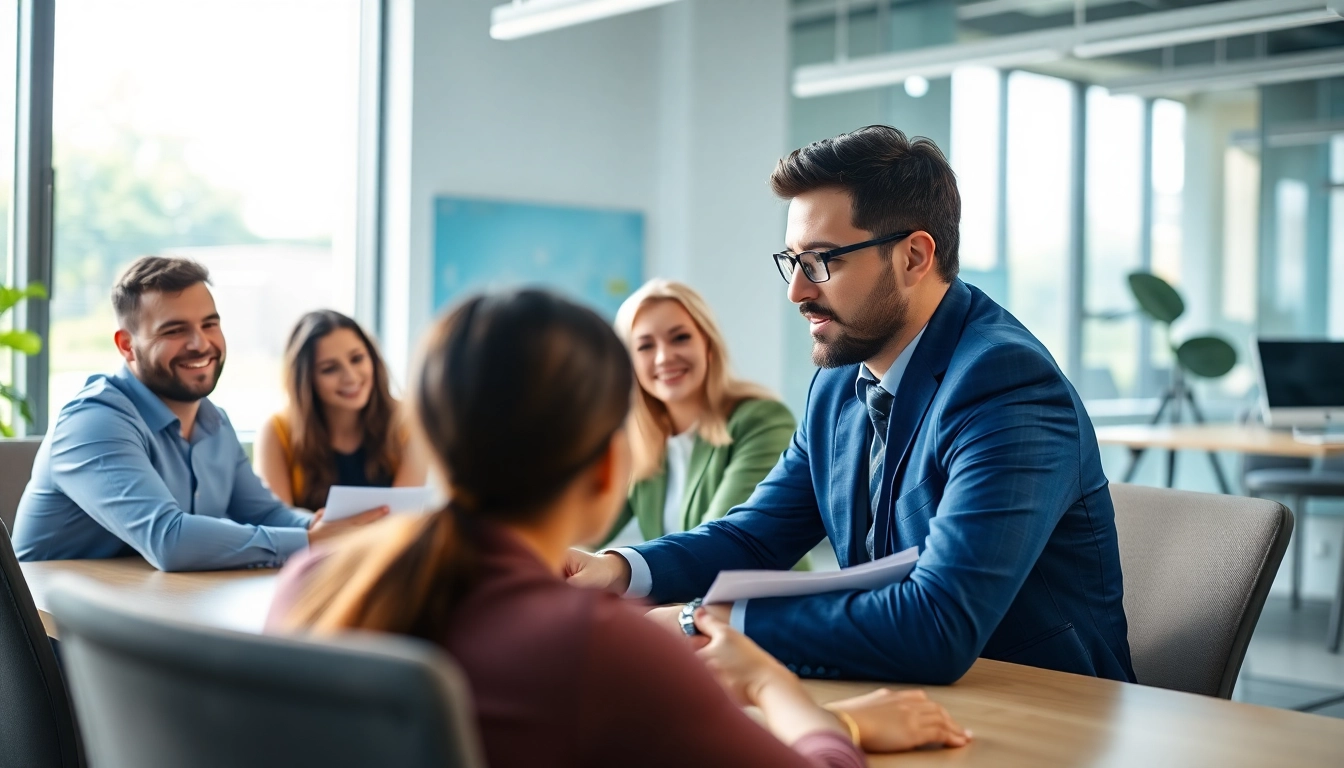 Headhunter IT engagiert in einem modernen Büro, strategische Diskussionen führen.