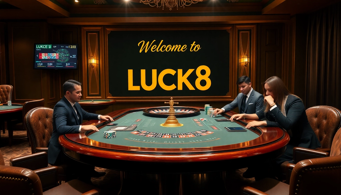 Người chơi tham gia một ván poker cược cao tại casino https://luck8.com, thể hiện sự phấn khích và chiến lược.