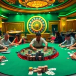 Players winning big at a poker table showcasing 33win's exciting gambling experience.
