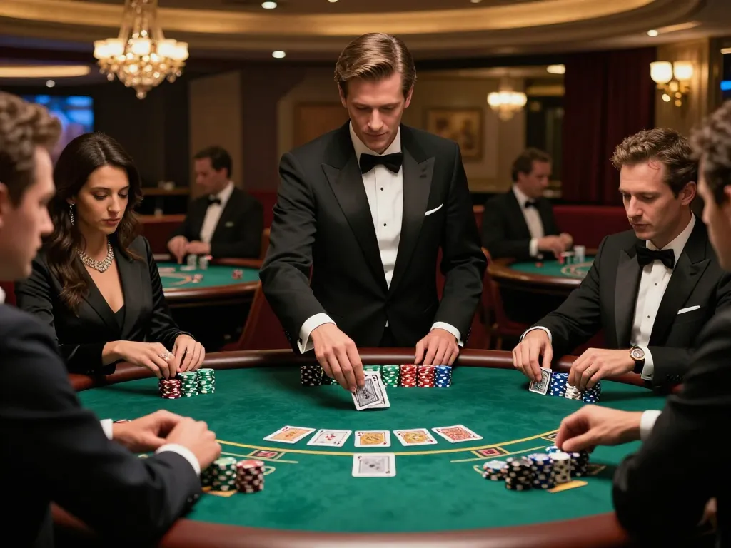 Engage in blackjack at https://va88.uno/ with skilled players and a professional dealer at an upscale table.