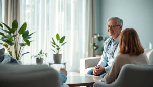 Promoting emotional wellbeing through a calming therapy session in a serene environment.