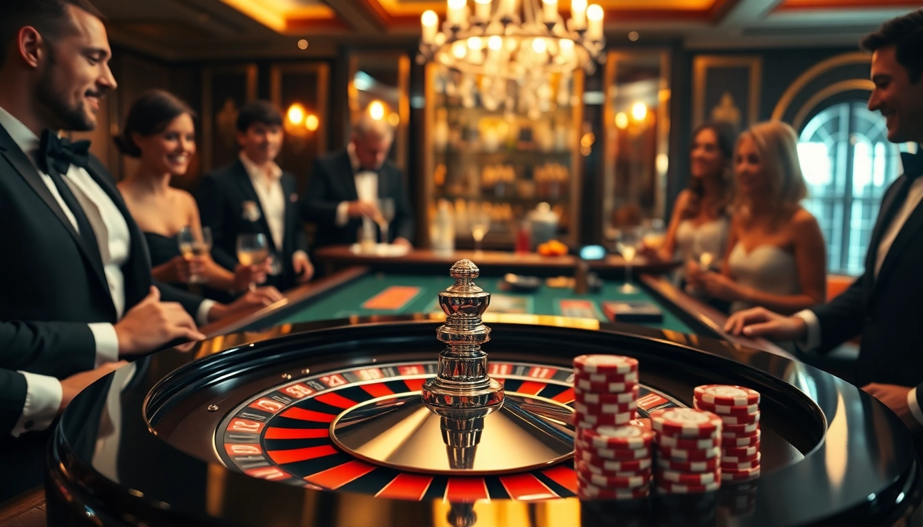 Experience the thrill of gambling with CM88 chips at a luxurious roulette table.