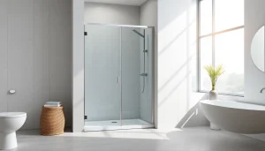 Erleben Sie den Komfort der sonni Duschkabine 80x80 in einem eleganten Badezimmer mit modernen Fliesen.