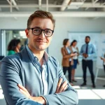 Headhunter Ingenieure im Gespräch und Unterstützung von Ingenieuren in einem modernen Büro.
