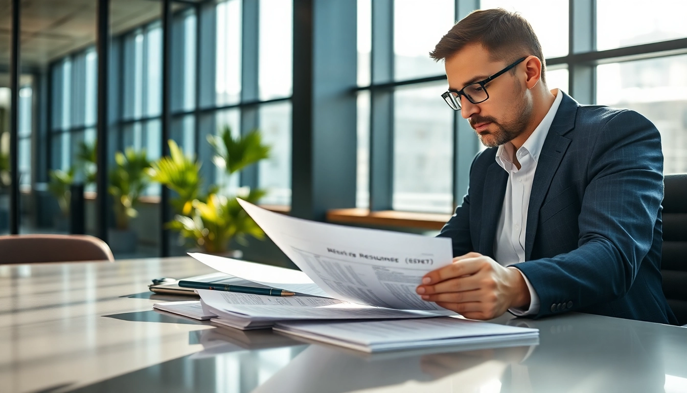 Headhunter Ingenieure analysiert Lebensläufe in einem modernen Büro.