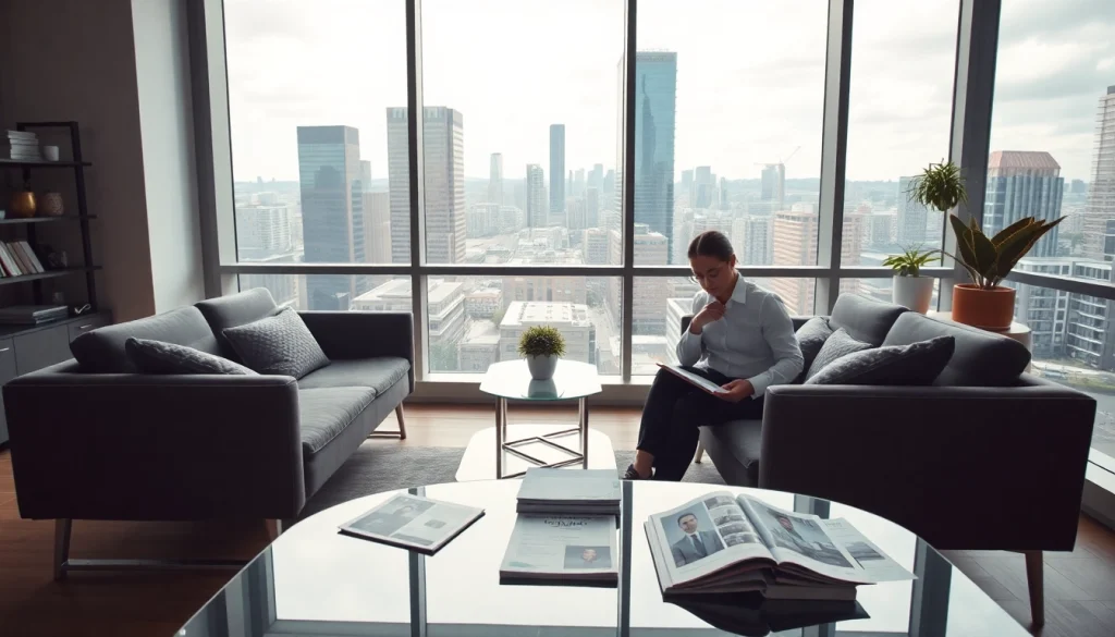Immobilienmakler Frankfurt Riedberg berät Kunden in einem modernen Büro.