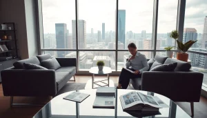 Immobilienmakler Frankfurt Riedberg berät Kunden in einem modernen Büro.