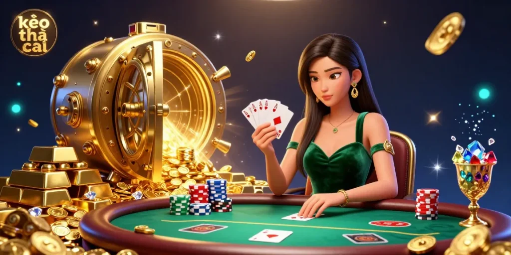 Engage with kèo nhà cái while enjoying a dynamic casino scene with rich visuals and strategic gameplay.