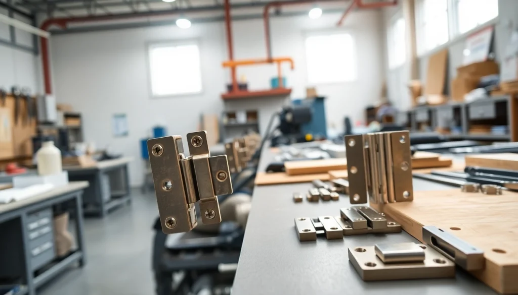 Hinge Supplier in professional workspace showcasing quality materials and tools.