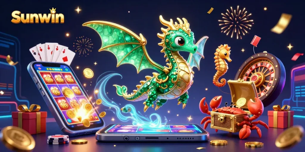 Spin the reels with Sunwin’s vibrant slot game featuring a majestic sea dragon and treasure!